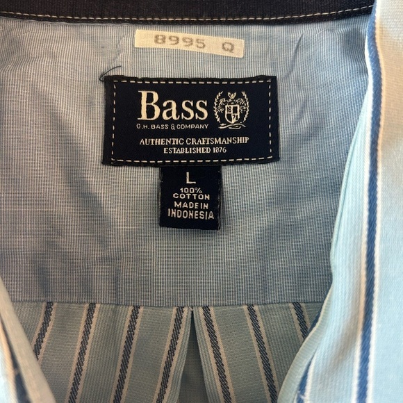 Bass Shirt - Blue with Stripes, Large excellent condition - Picture 6 of 7